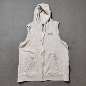 Indian Motorcycle Sleeveless Hoodie Sweatshirt Sz Large